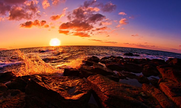 留萌の夕陽